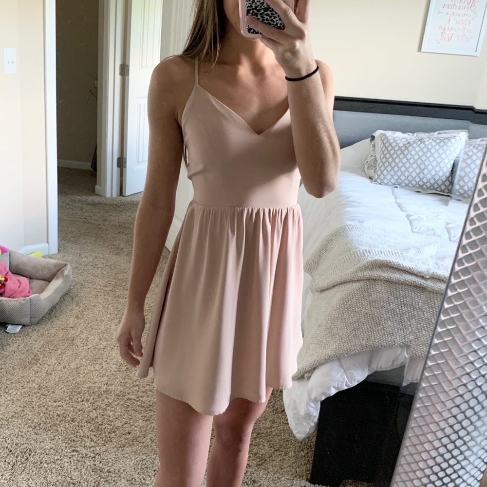 Lace up back dress